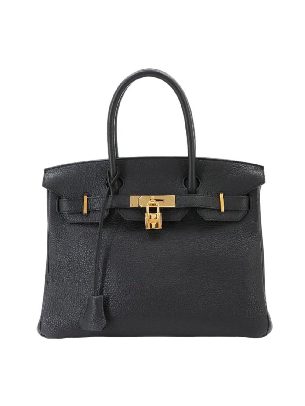 Hermes Birkin 30 Togo Black Hand Bag Rose Gold